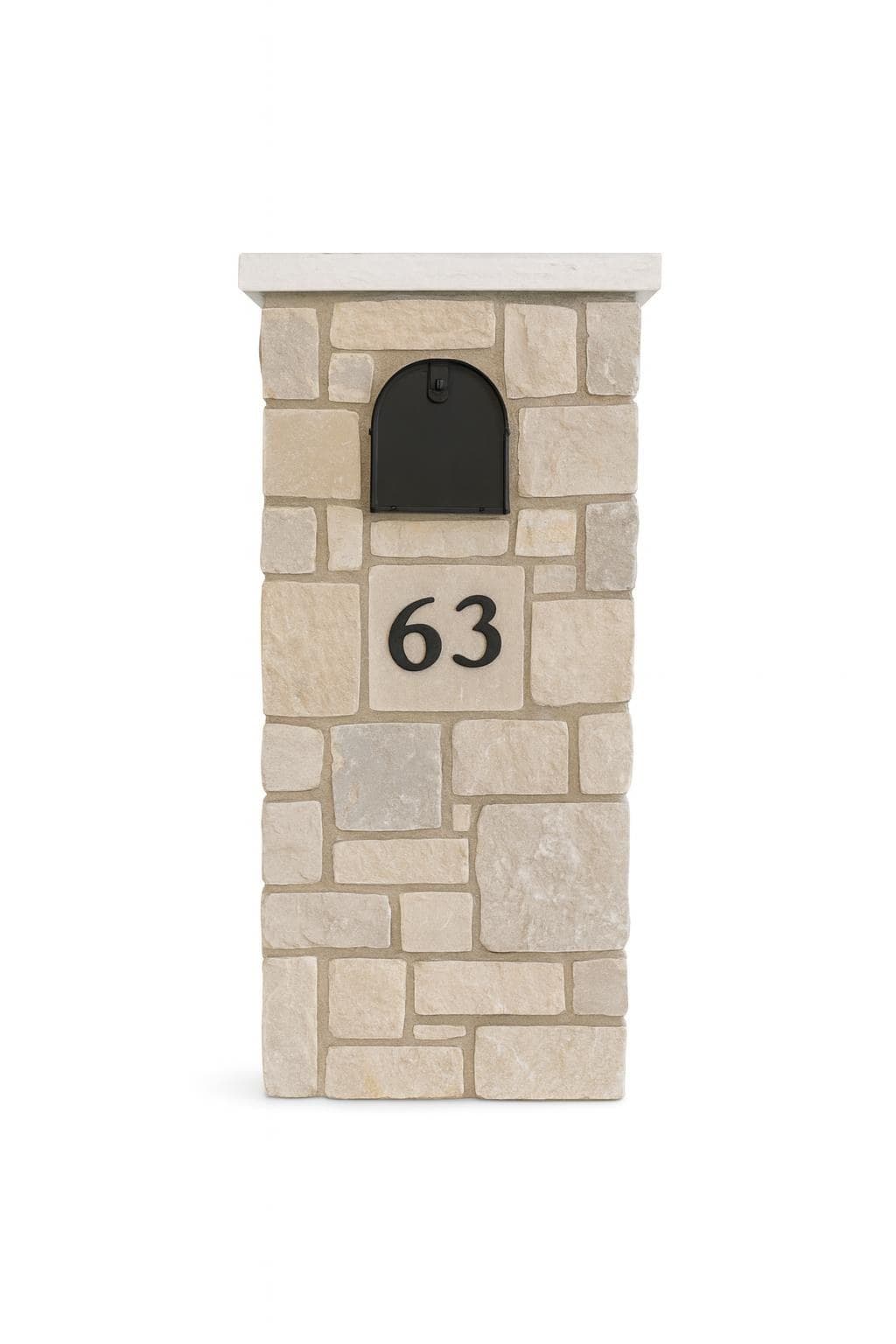 The Ashlar stone mailbox column design reference