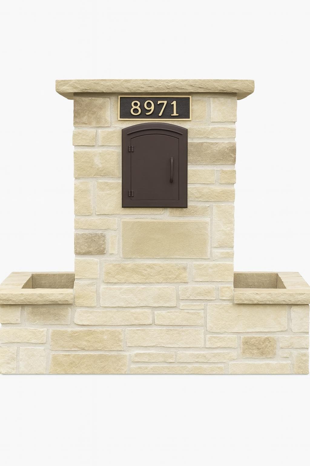 The Planter stone mailbox column design reference